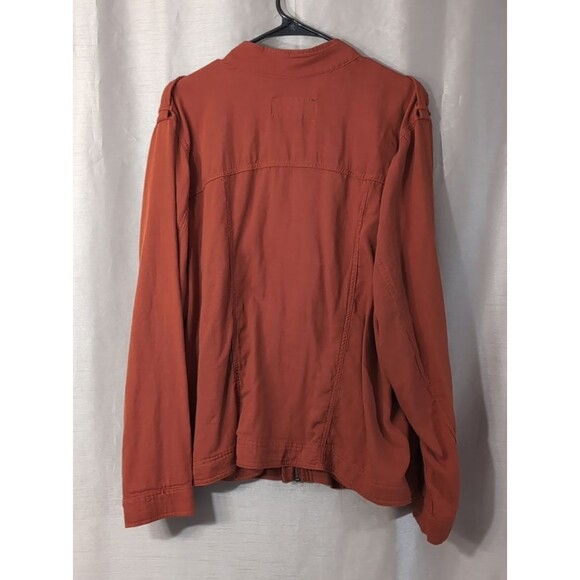 Torrid 3 Jacket Size 3X Orange Cotton Blend Unlined Moto Military Lightweight - Picture 16 of 16